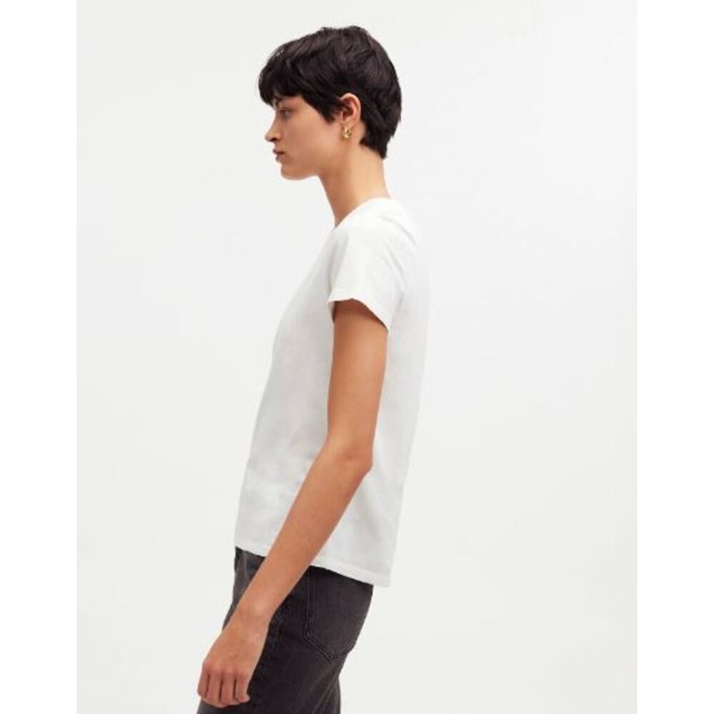 Madewell Premium Standard 01. The Shrunken Tee NQ456 Eyelet White Size XXS NWT - Picture 2 of 6